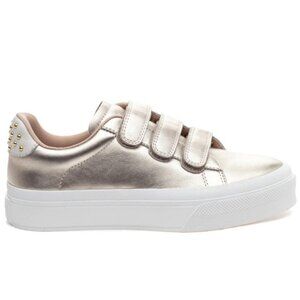 NEW JSLIDES Leather Gennie Sneakers IN gold for women 1225 3t7